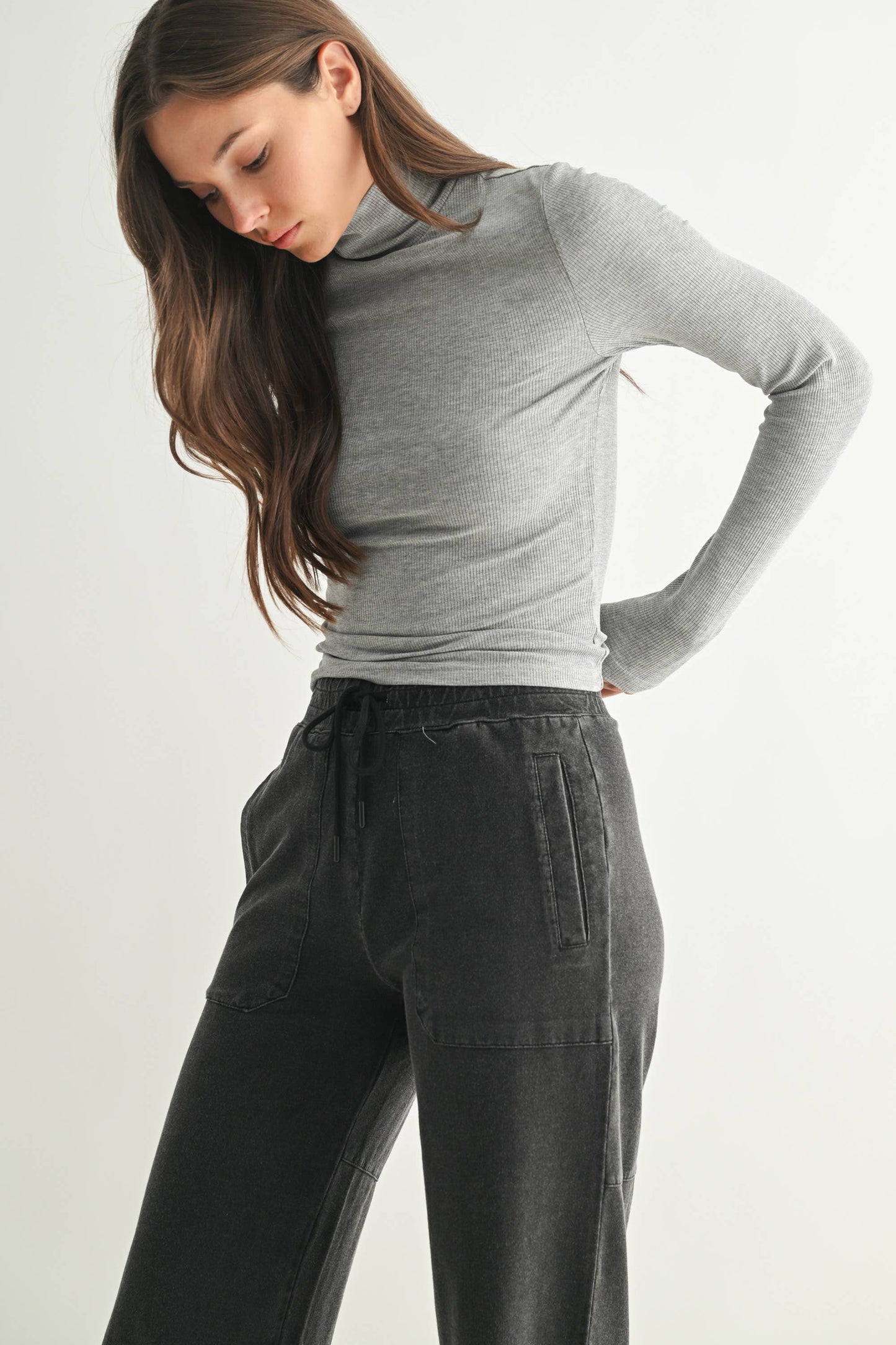 MonoB Micro Ribbed Long Sleeve Turtleneck