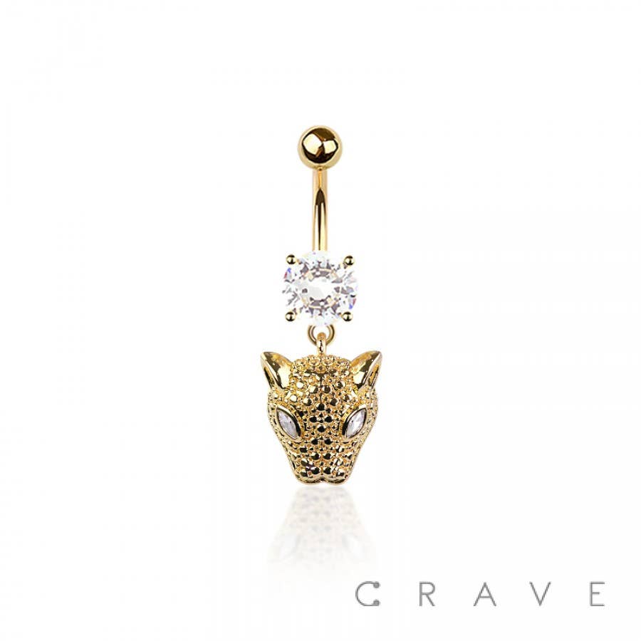 316L SURGICAL STEEL MULTI CZ JAGUAR BELLY BUTTON NAVEL RING
