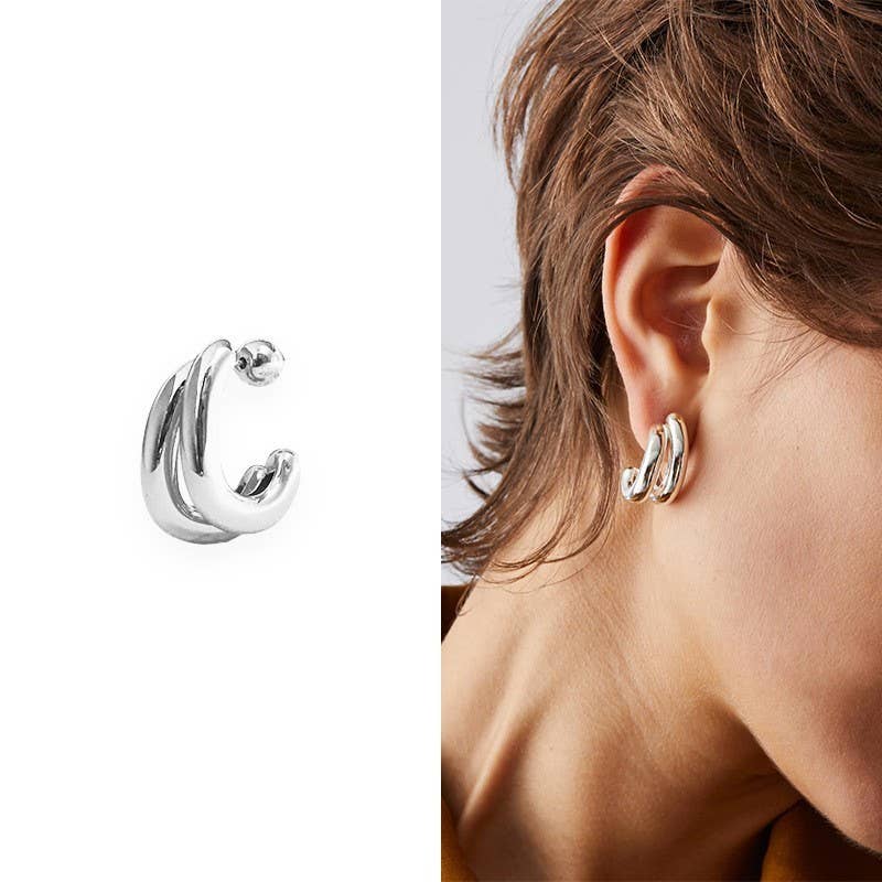 Double-Hoop Sculptural Earrings |