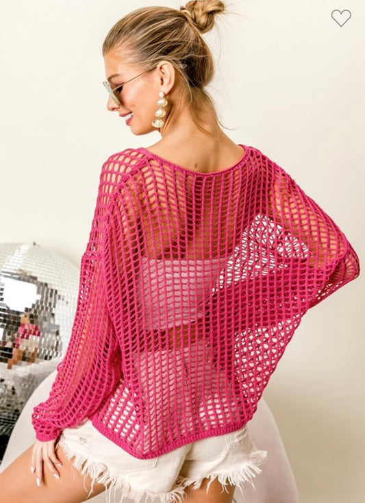 BiBi Crochet Mesh Pullover