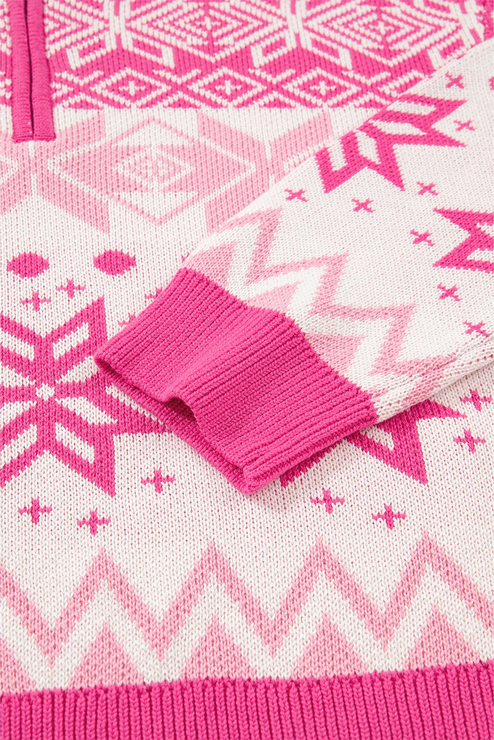 Bubblegum Blizzard Quarter Zip Sweater