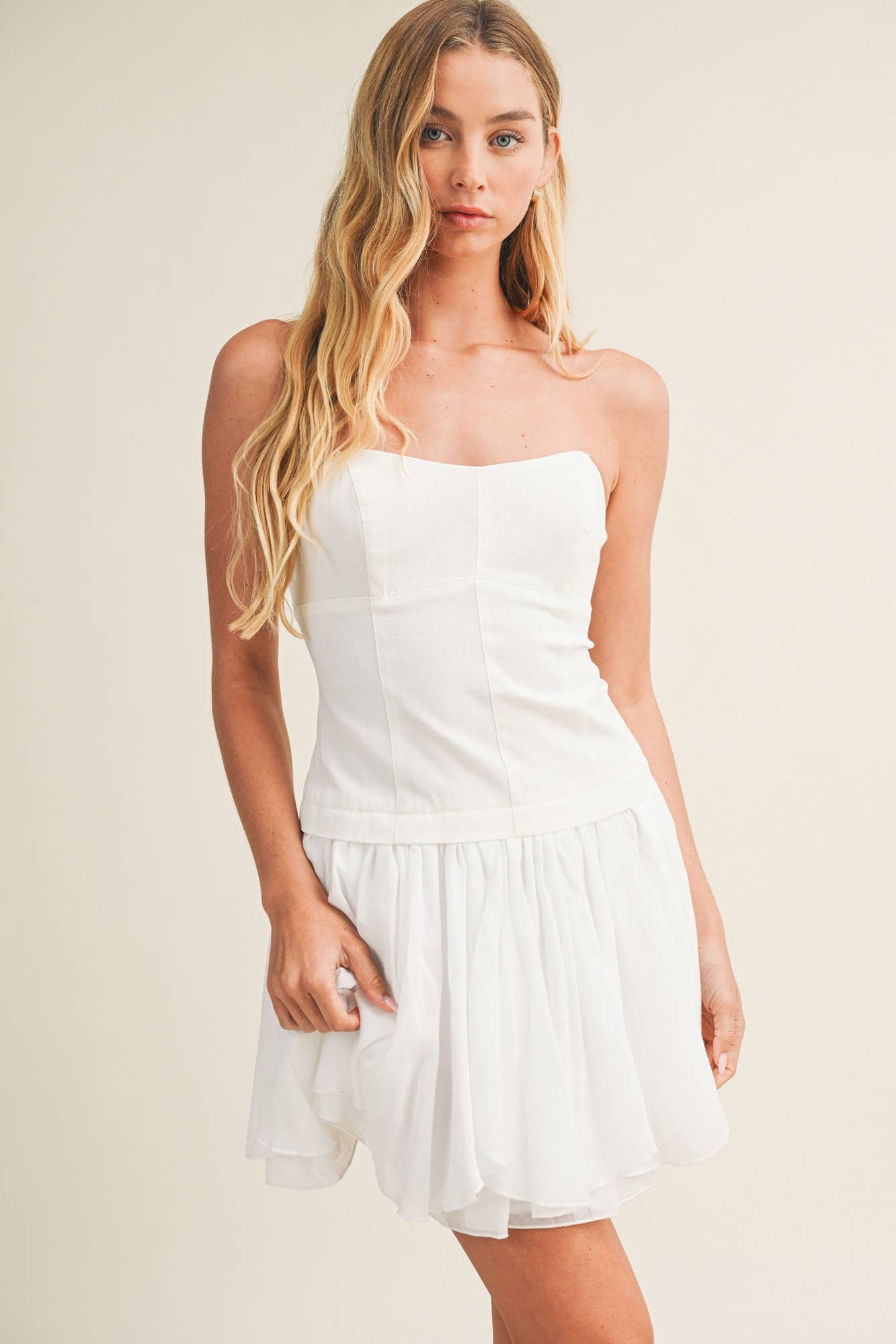 TWOFER ASYMMETRICAL HEM BANDEAU DRESS