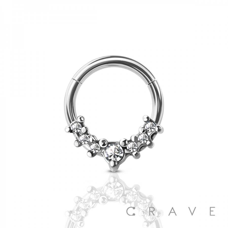 316L SS HINGED SEGMENT CLICKER FOR NOSE RINGS PIERCING