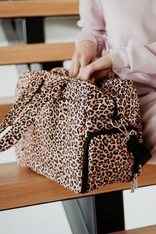 Brown Leopard Overnight Bag