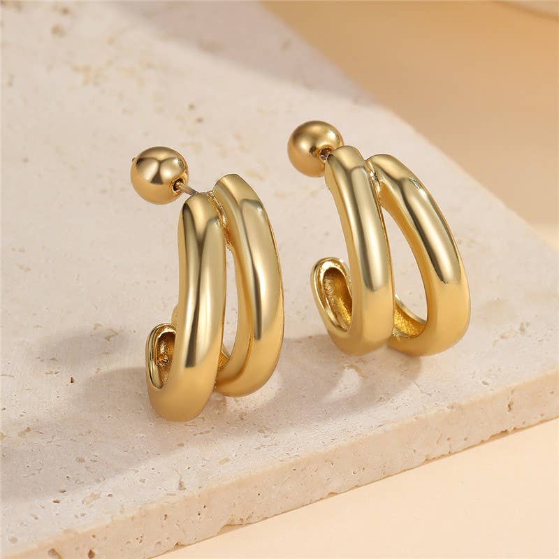 Double-Hoop Sculptural Earrings |