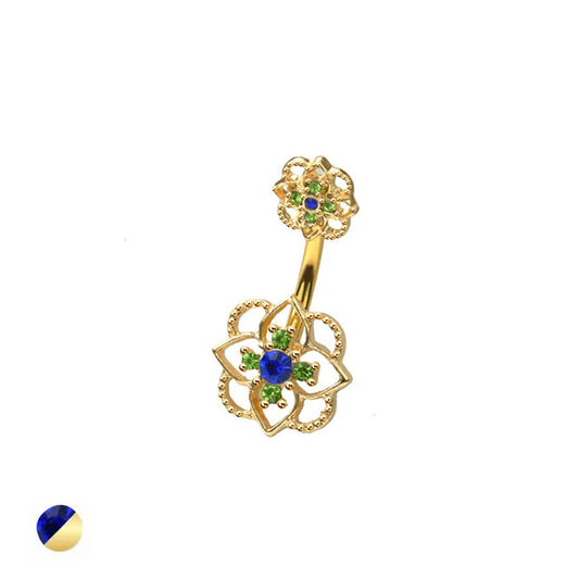 316L SURGICAL STEEL CLOVER FLOWER NON DANGLE BELLY BUTTON NA