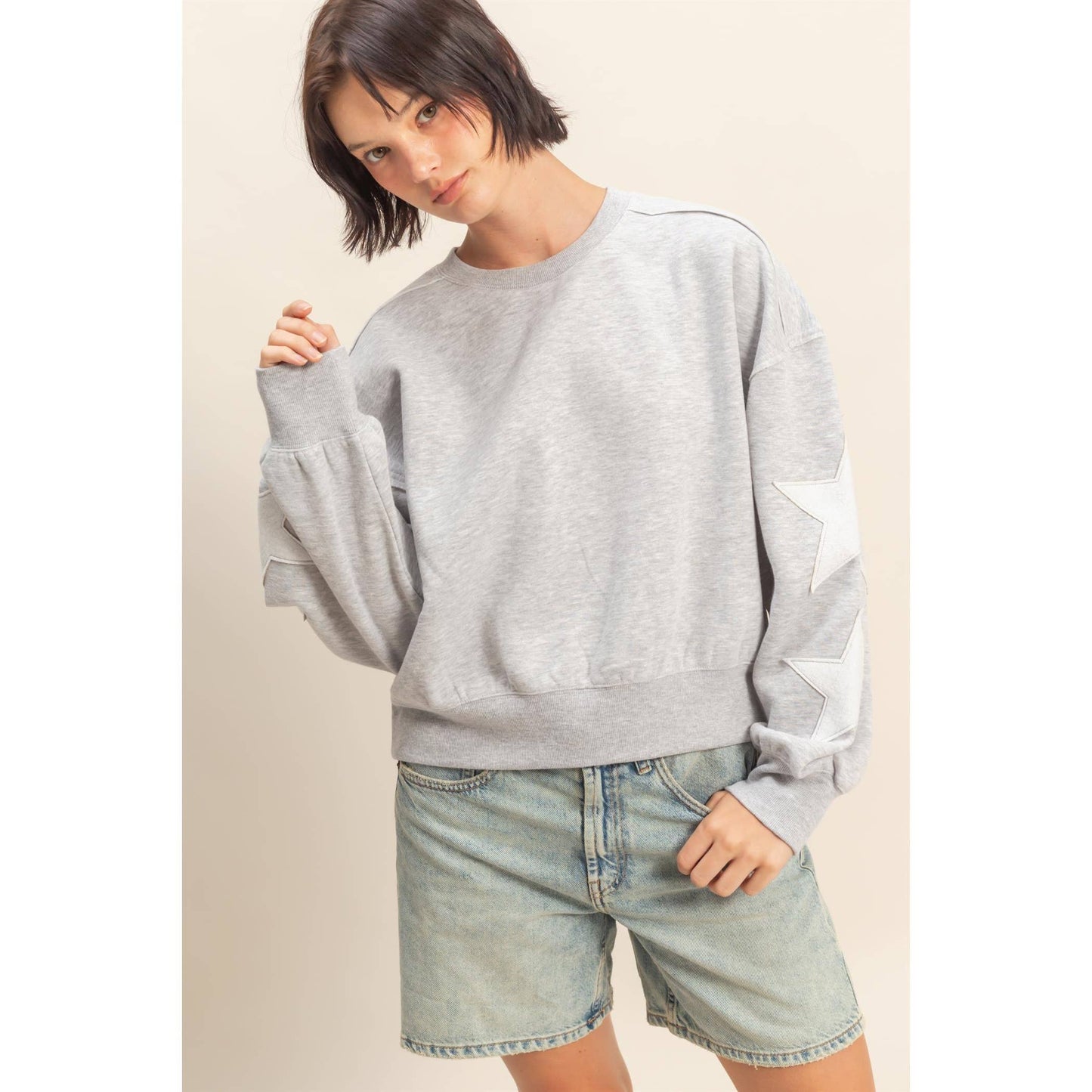 Star Patch Crewneck Sweatshirt