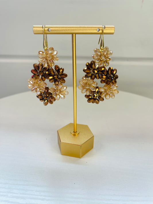 Crystal Flower Drop Earring