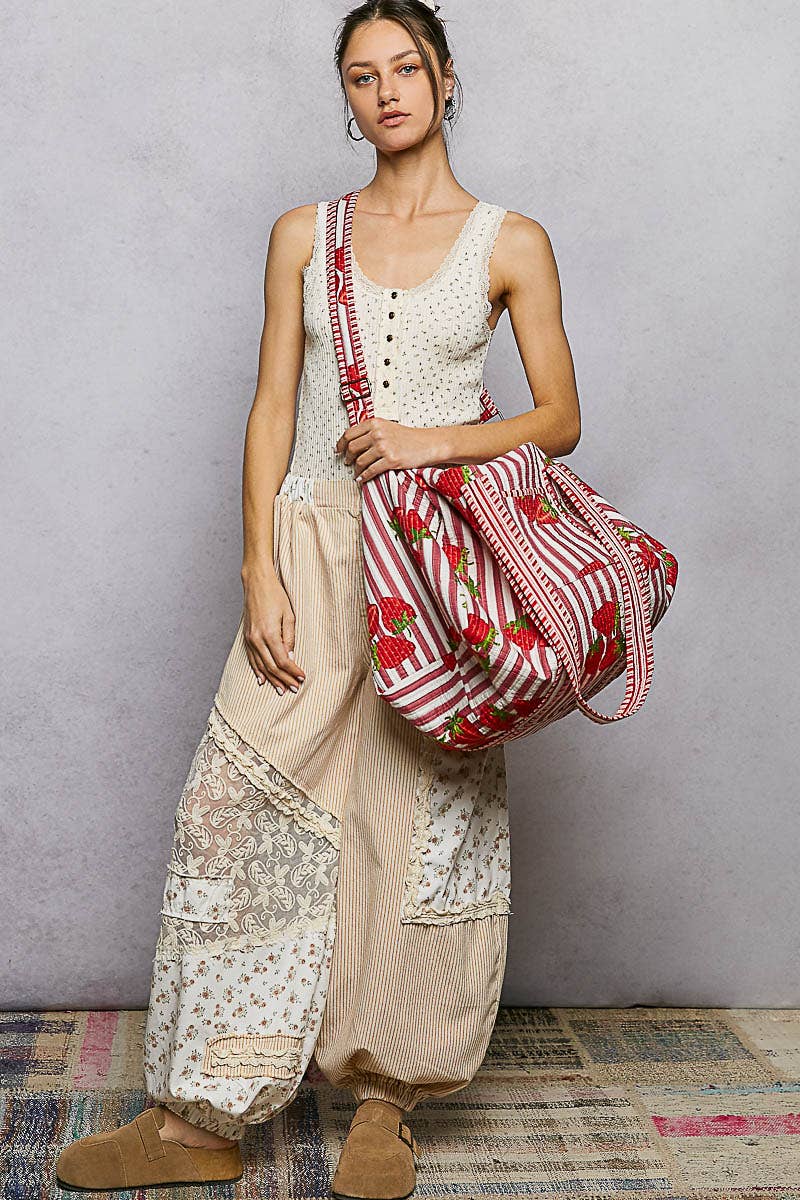 Front Pocket Quilted Adjustable Strap Bag