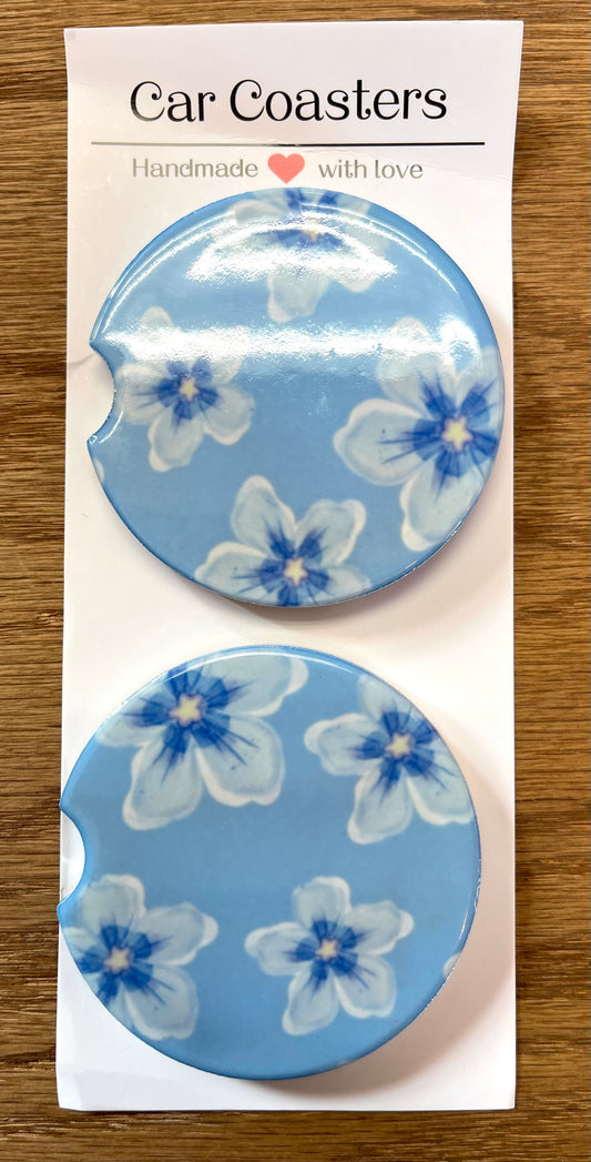 Blue Flower Car Coaster