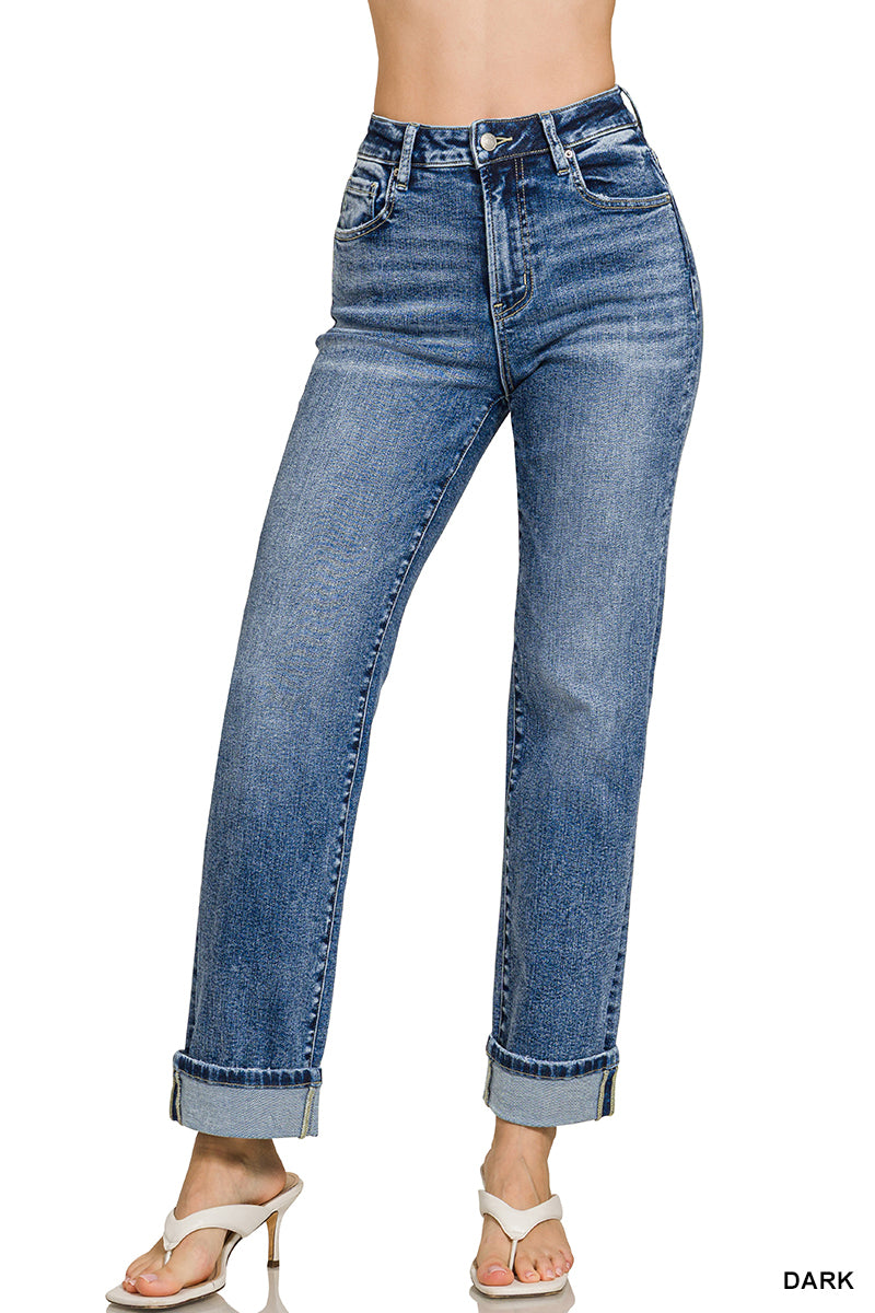 Zenana Cuffed Straight Leg