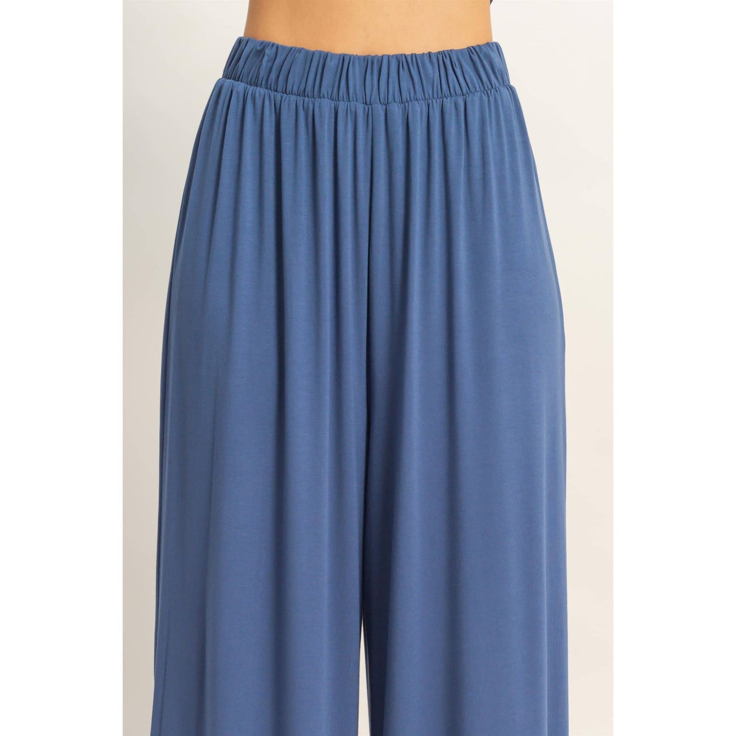 Midnight Navy Top & Wide Leg Pants Set