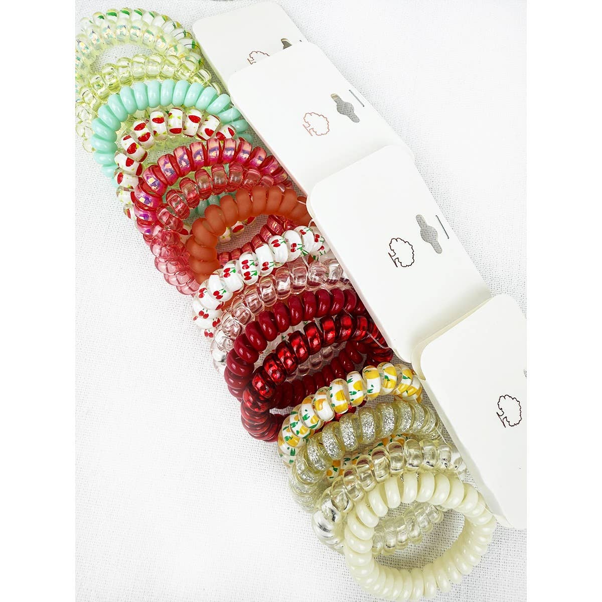 Fruit Print Spiral Hair Ties