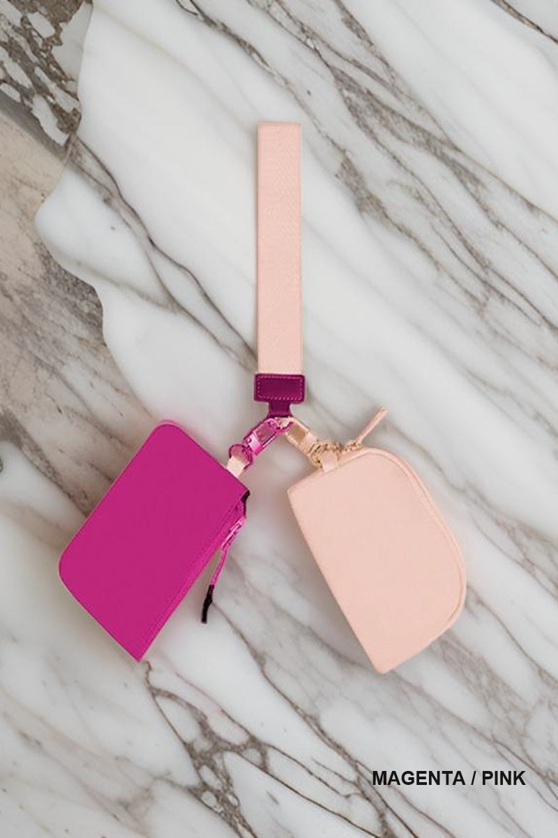 Dual Pouch Wristlet Wallet