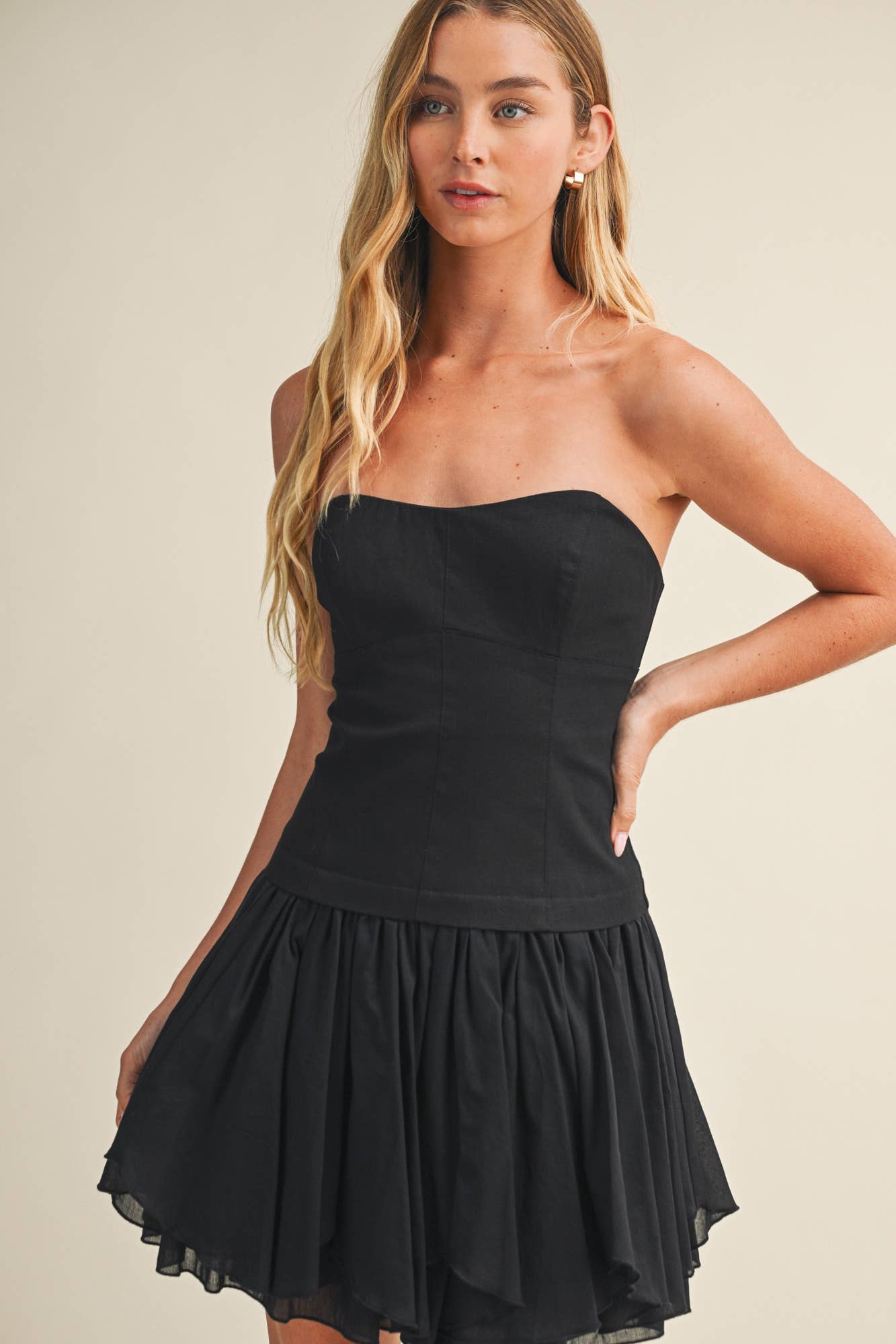 TWOFER ASYMMETRICAL HEM BANDEAU DRESS