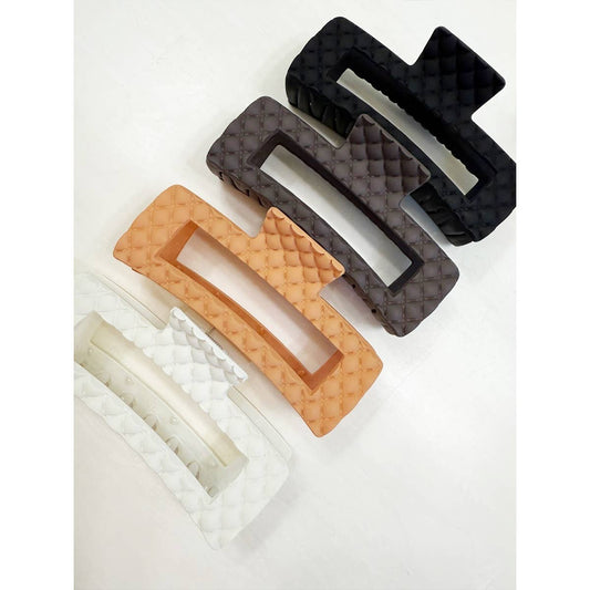Jumbo Matte Embossed Cut Out Rectangle Hair Claw