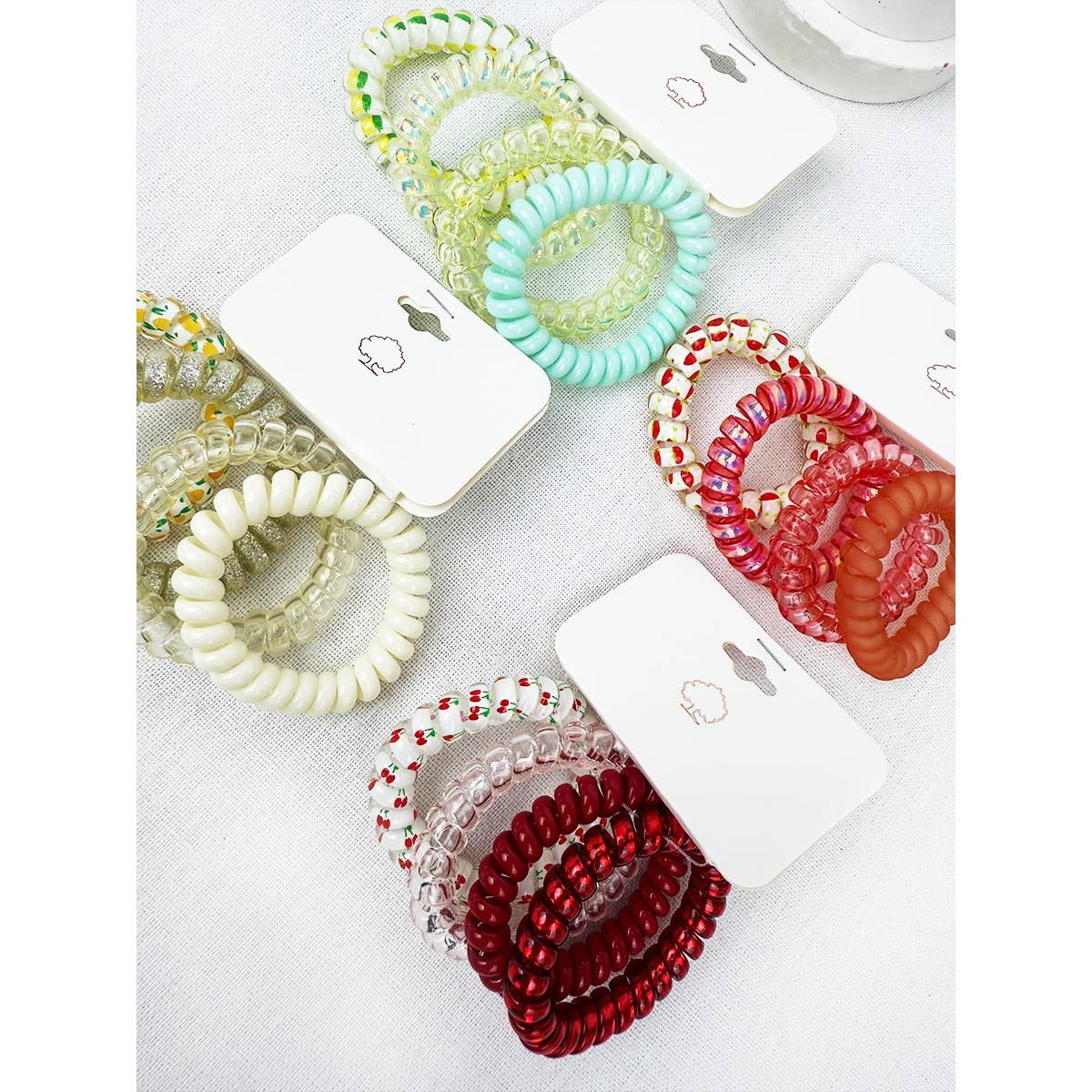 Fruit Print Spiral Hair Ties