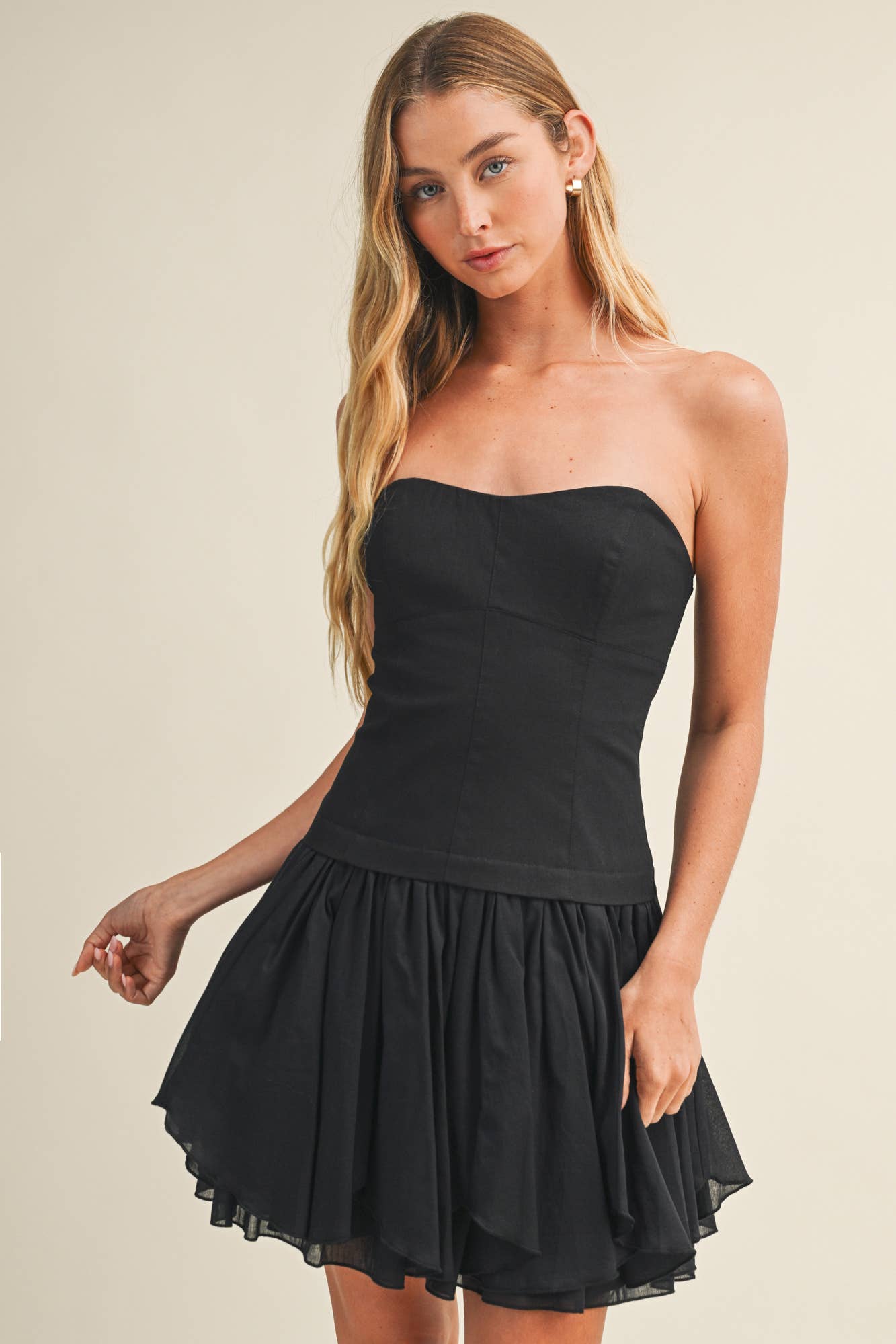 TWOFER ASYMMETRICAL HEM BANDEAU DRESS