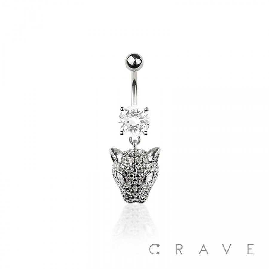 316L SURGICAL STEEL MULTI CZ JAGUAR BELLY BUTTON NAVEL RING