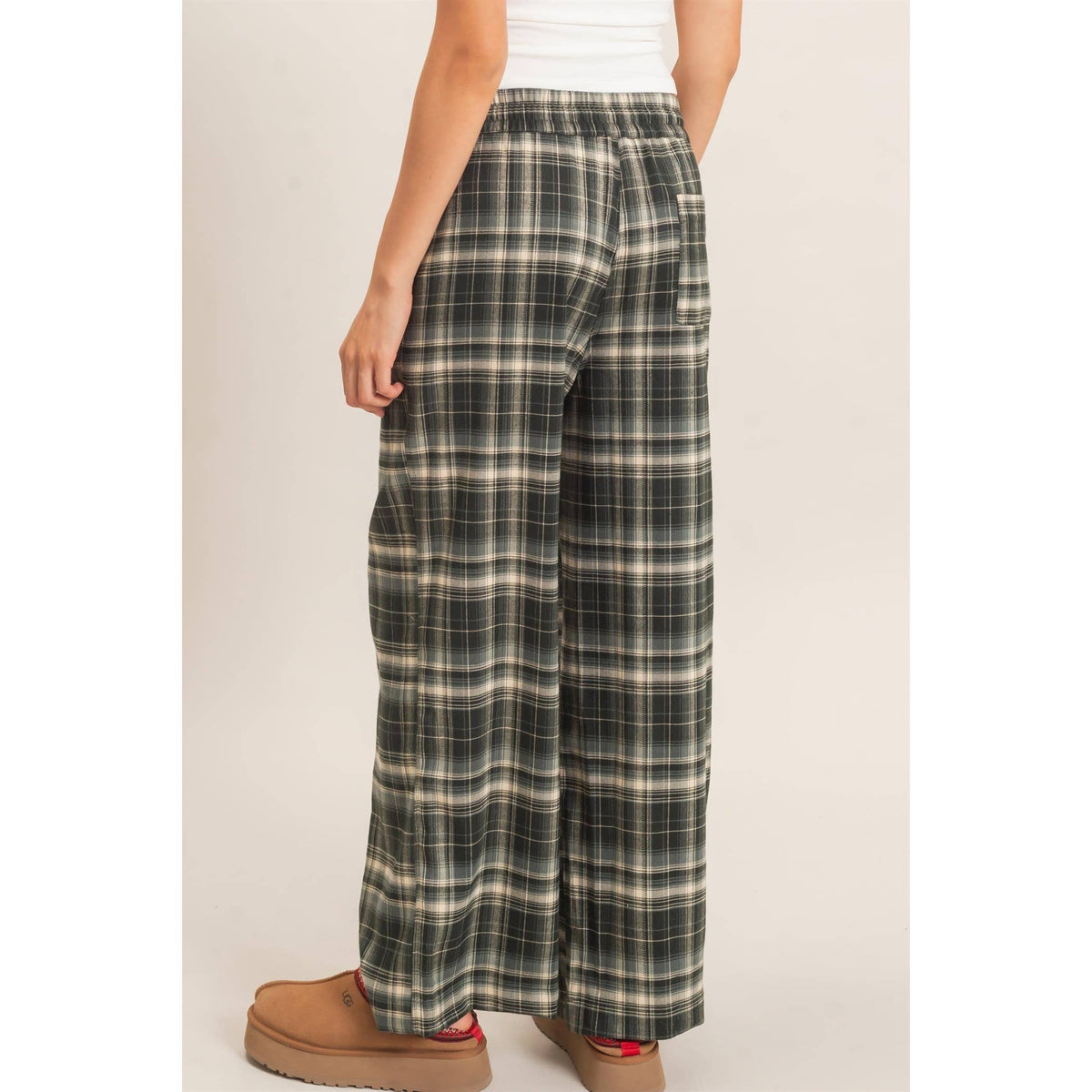 Plaid Wide-Leg Pants