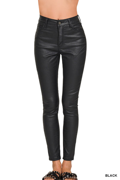 Zenana Black Leather Skinny Jean