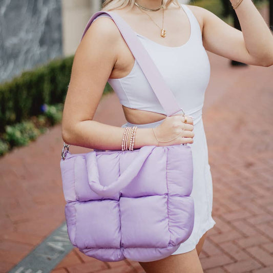 Lavender Mini Puffer Tote