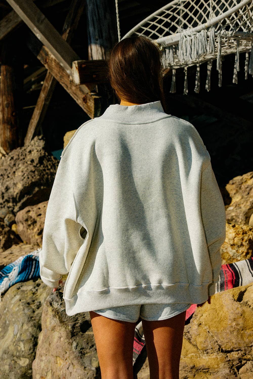 FCKCANCER Reversible Mock Sweatshirt