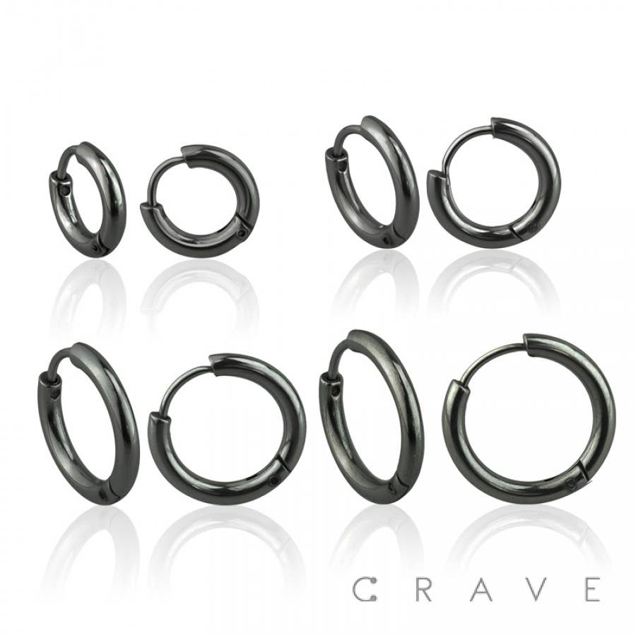 PAIR OF SS SIMPLE HOOP EARRINGS (HUG037)