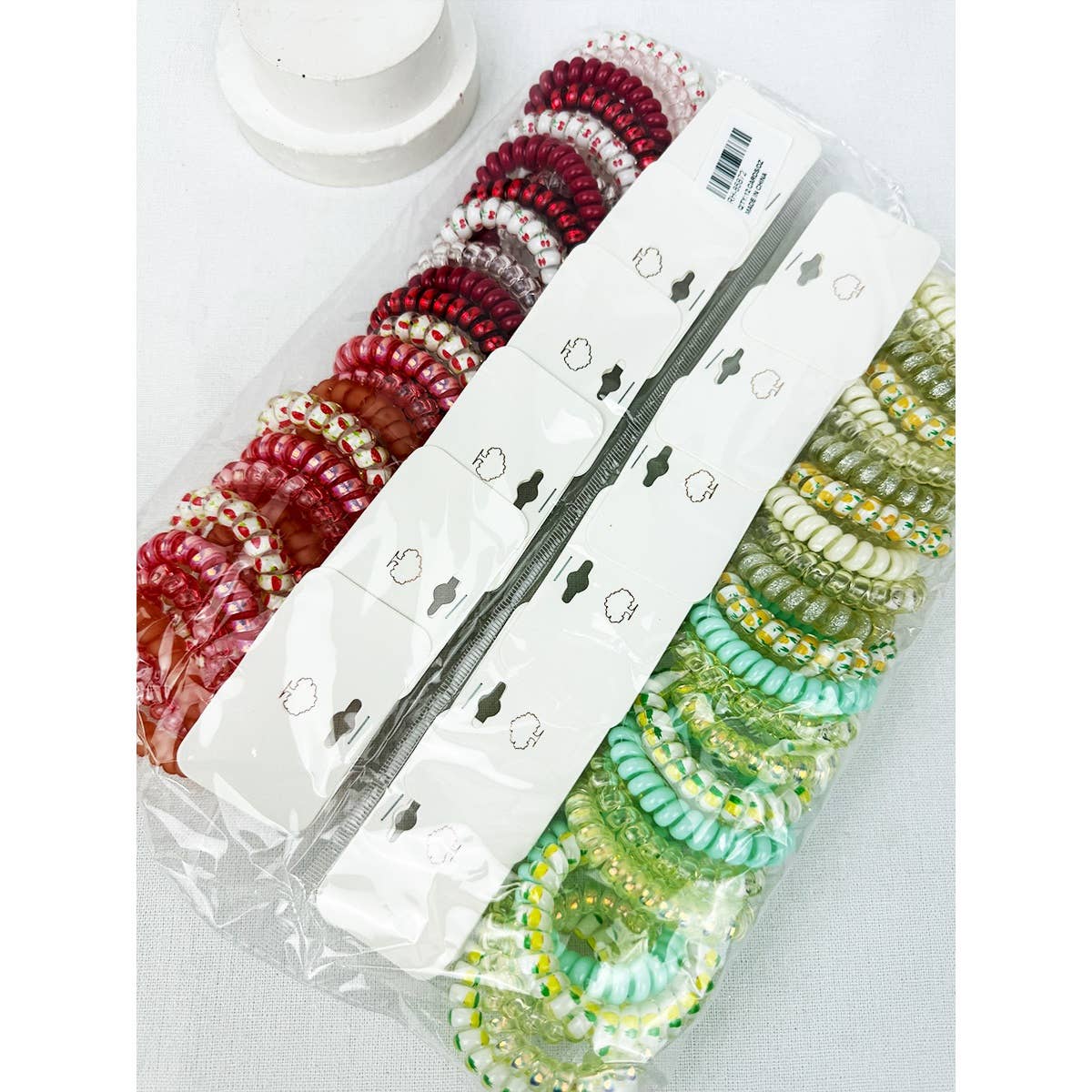 Fruit Print Spiral Hair Ties