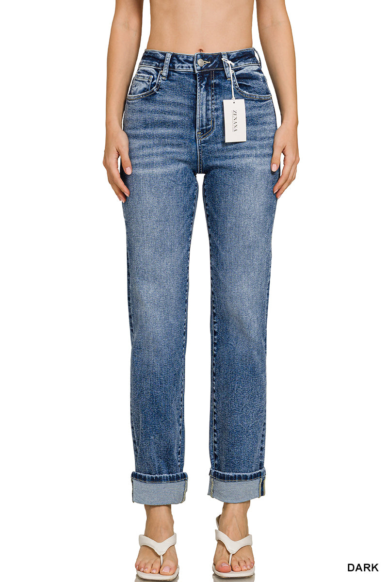 Zenana Cuffed Straight Leg