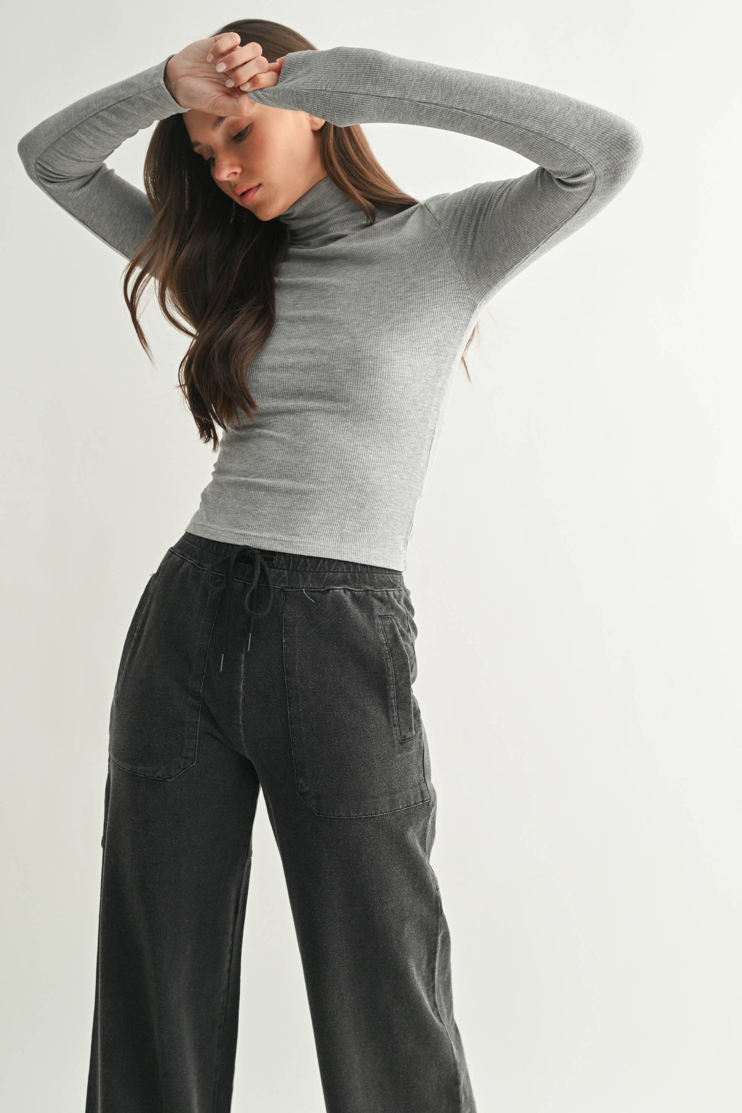 MonoB Micro Ribbed Long Sleeve Turtleneck