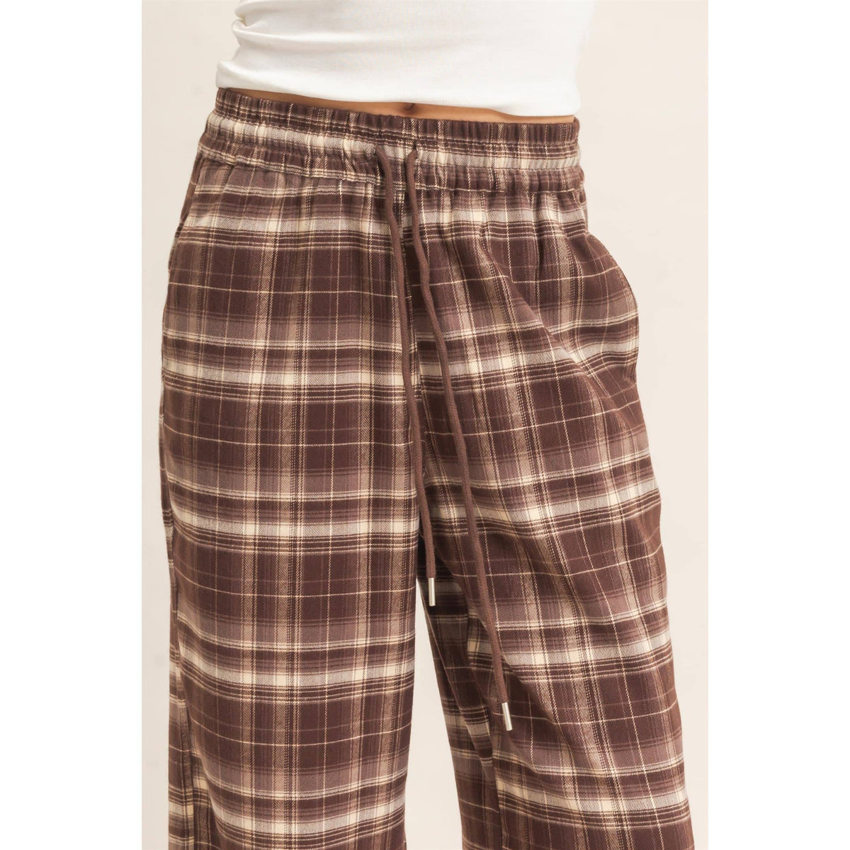 Plaid Wide-Leg Pants