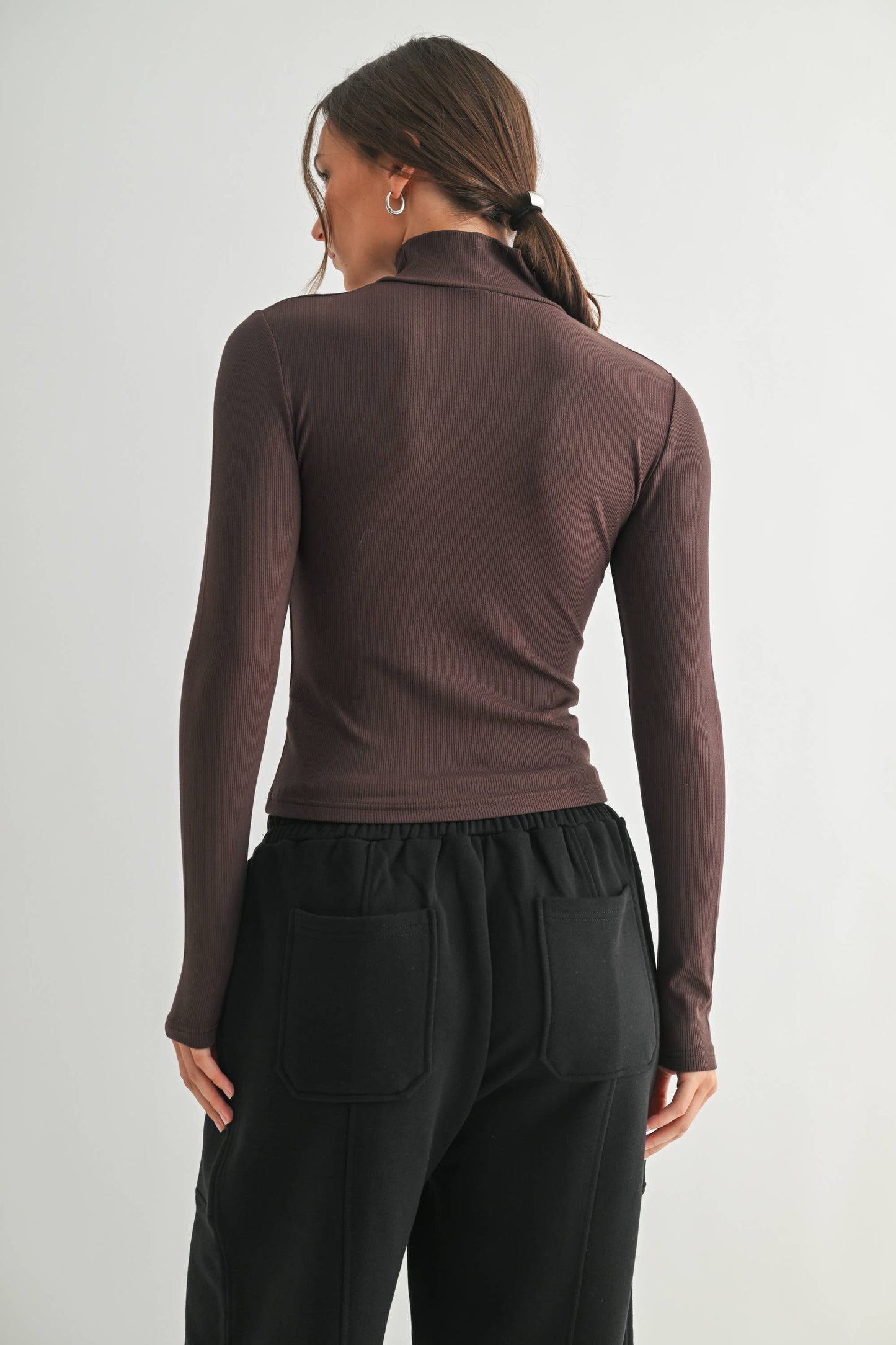 MonoB Micro Ribbed Long Sleeve Turtleneck