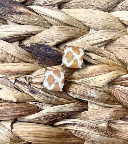 Giraffe Print Stud Earring