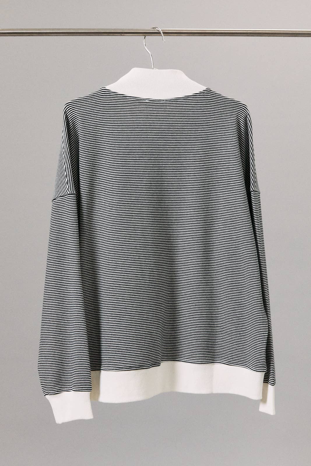 "GAME DAY" MOCK NECK STRIPE SWEATSHIRTS TOP