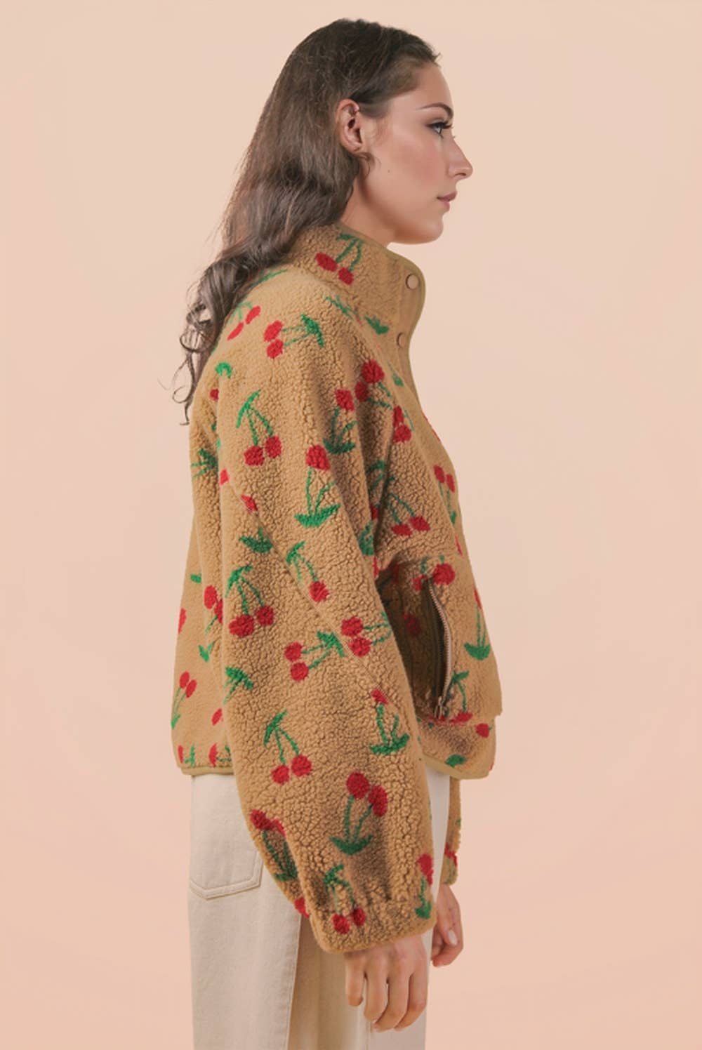 Wild Cherry Fleece Oversized Jacket