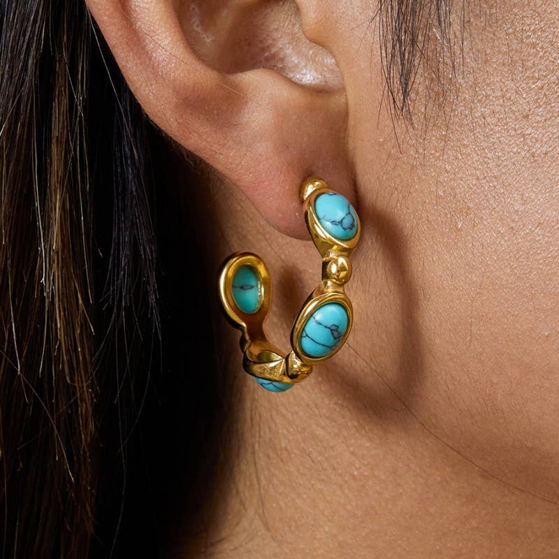 18K STAINLESS STEEL WATERPROOF TARNISH FREE HOOPS