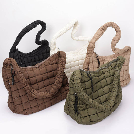 Quilted Nylon Padded Crossbody Bag