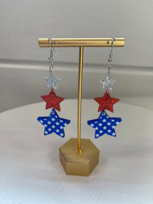 USA Star Drop Earring
