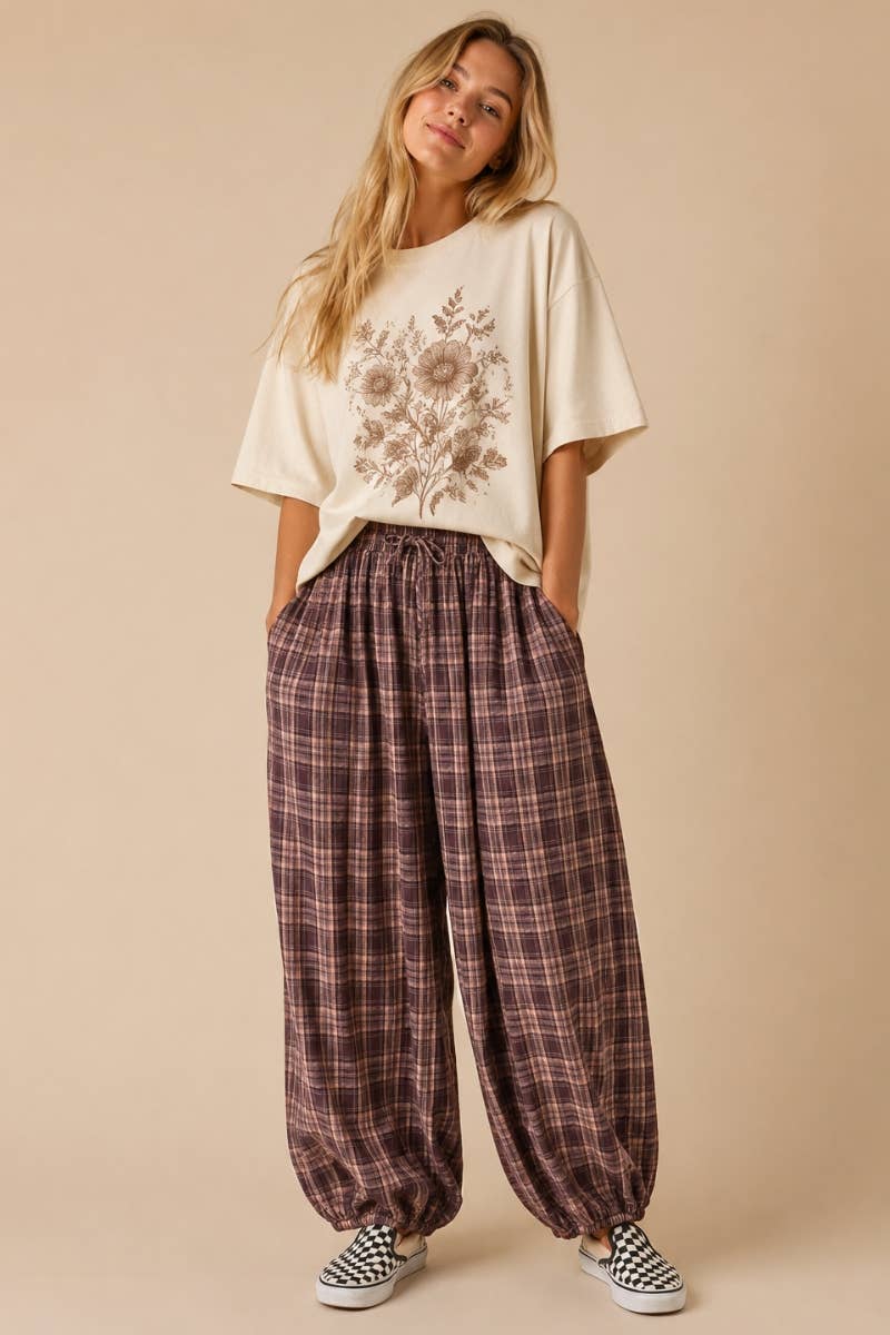 The Downtown Plaid Joggers