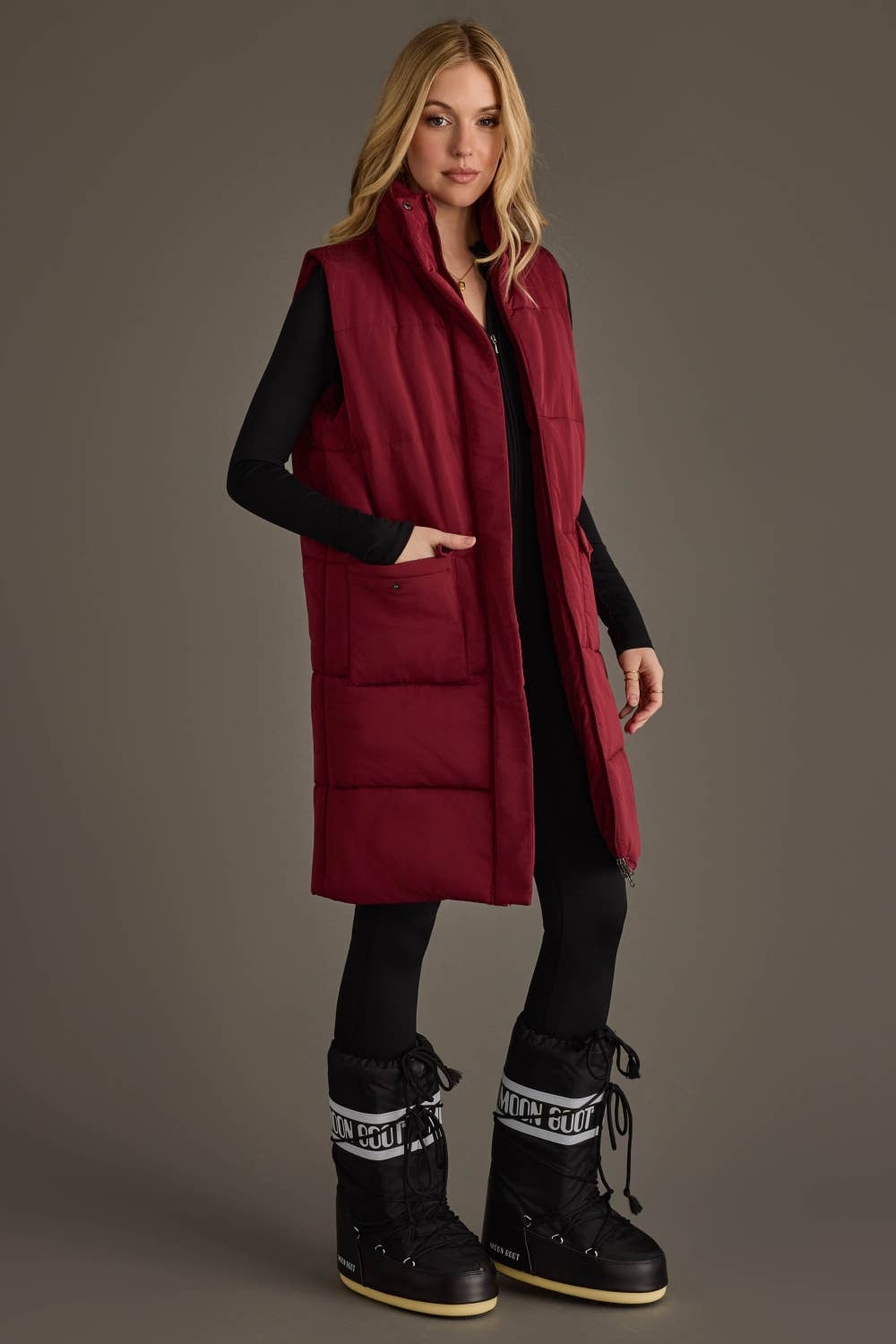 Burgundy Long Vest