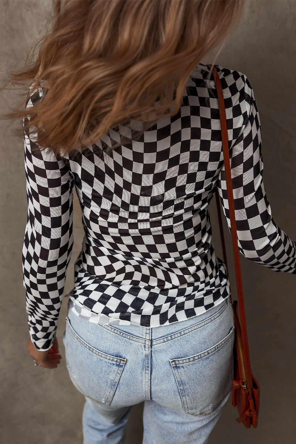 Checkered Mesh Top