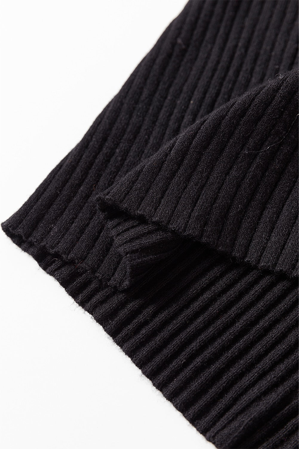 Black Ribbed Slim Fit Cardigan