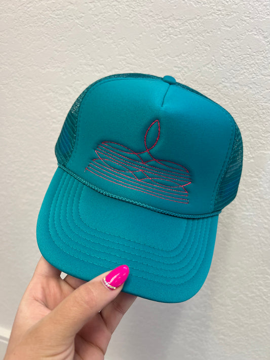 Cowboy Boot Embroidered Hat