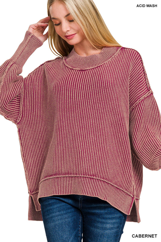 Winona Washed Side Slit Sweater