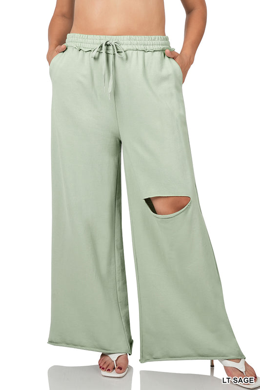 Plus French Terry Laser Cut Pant