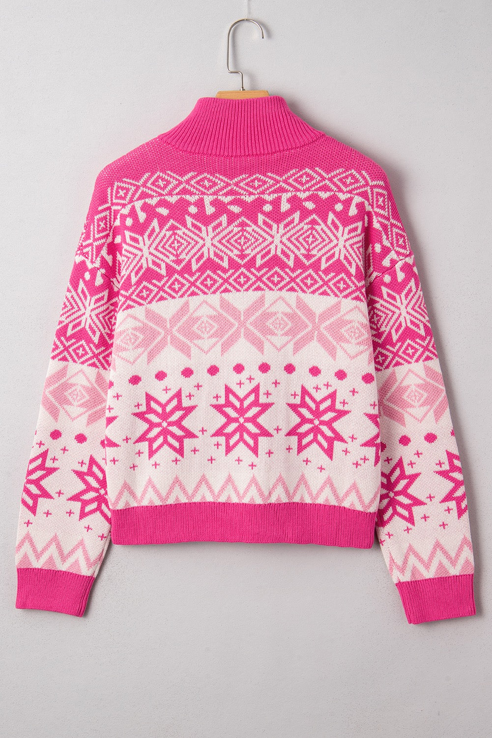 Bubblegum Blizzard Quarter Zip Sweater