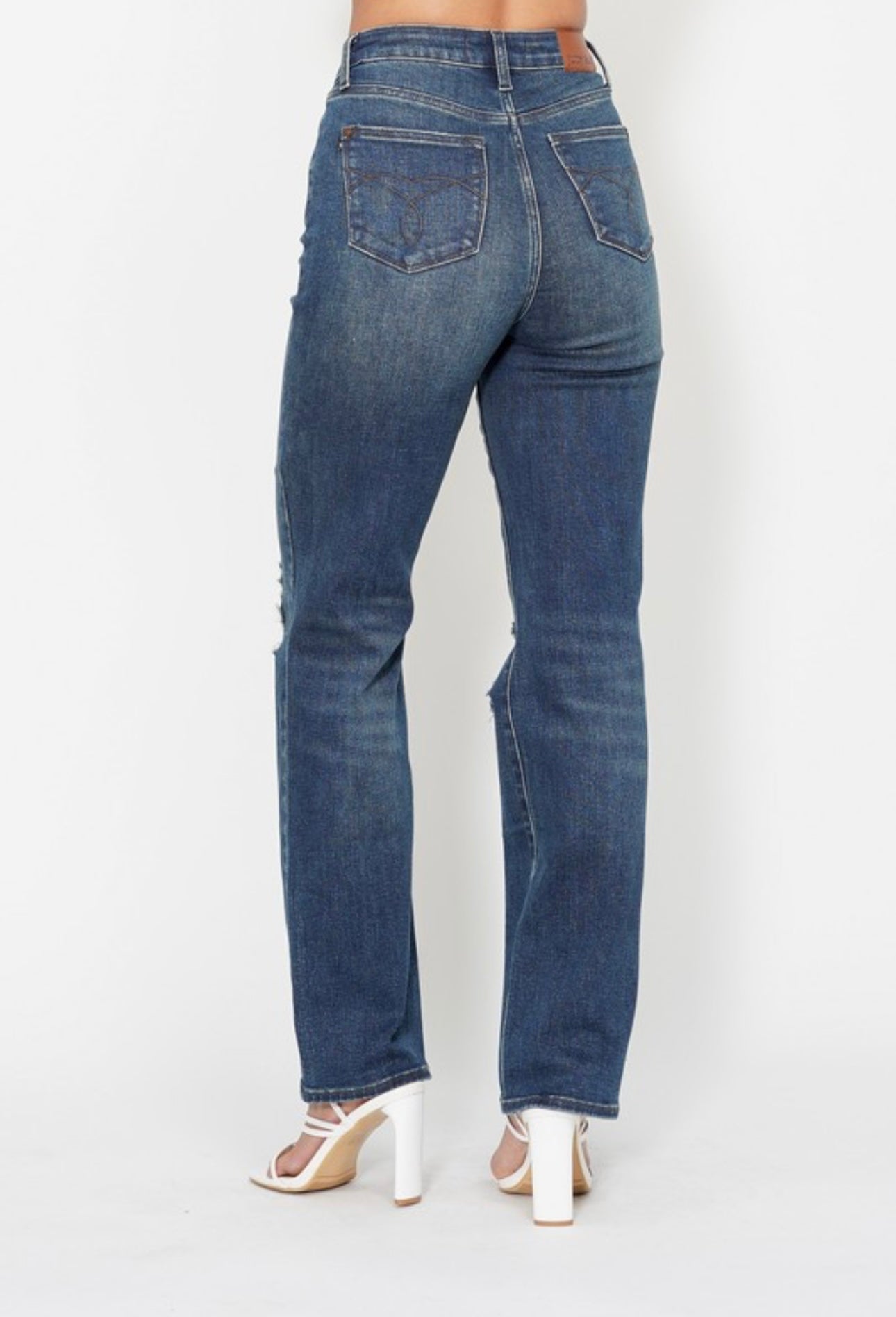 Judy Blue HW Ripped Knee Dad Jean