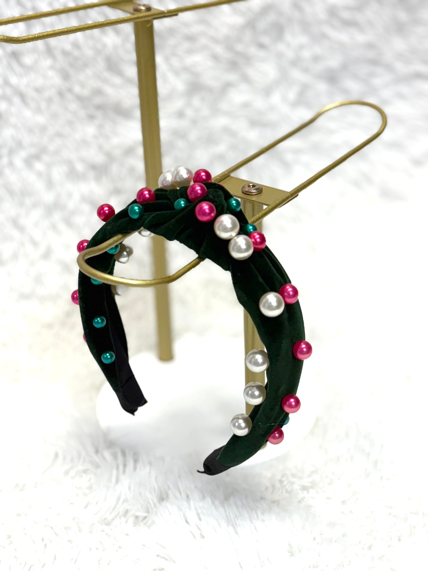 Velvet Pearls Headband