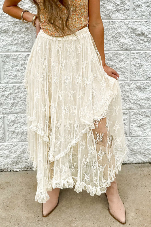 Lace Cascade Tiered Skirt